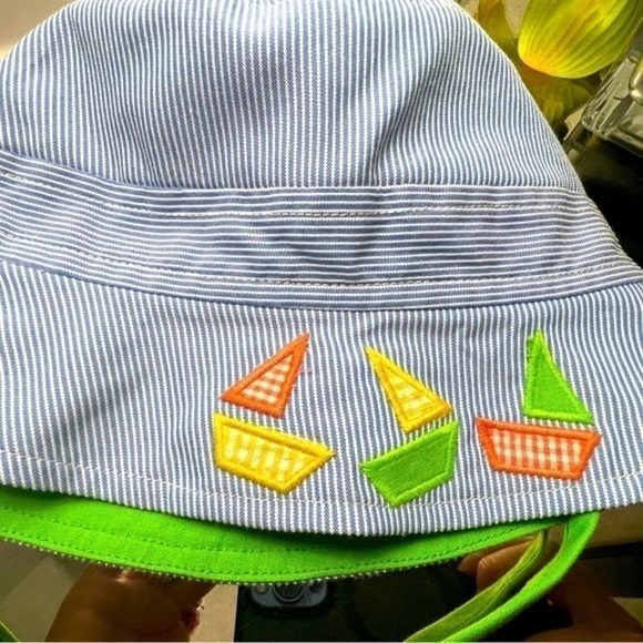 𝅺FLORENCE Eiseman Sun Hat - Blue & White Stripe - Perfect NWOT - Picture 1 of 2